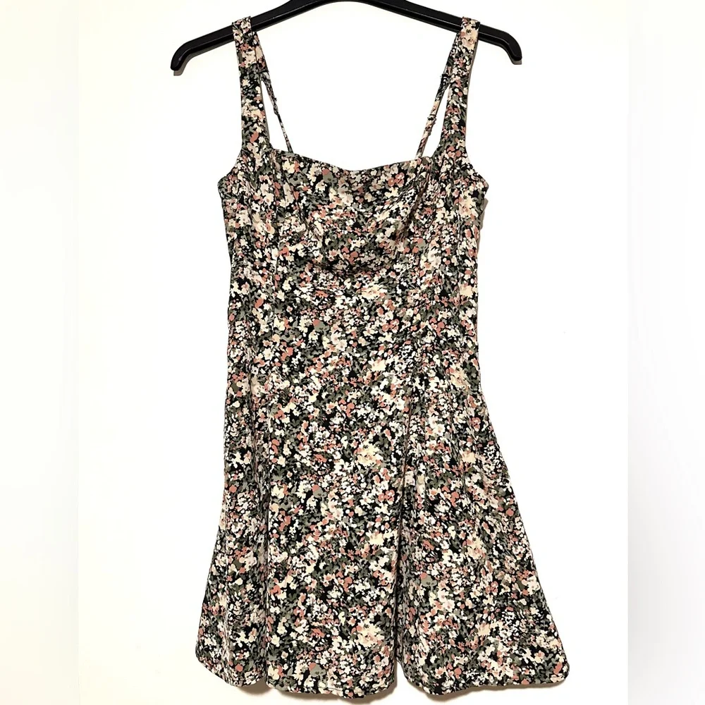 Abercrombie & Fitch Square Neck Floral Mini Dress Small - Picture 3 of 5